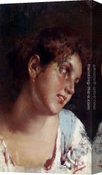 Irolli Canvas Paintings - Portrait Of A Young Girl by Vincenzo Irolli