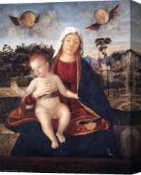Blessing Canvas Paintings - Madonna and Blessing Child by Vittore Carpaccio