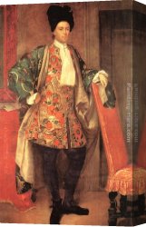 Vittore Canvas Paintings - Portrait of Count Giovanni Battista Vailetti by Vittore Ghislandi