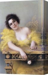 Portrait of a Woman Canvas Paintings - Portrait of a Young Woman by Vittorio Matteo Corcos