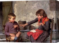 Ballet Rehearsal Canvas Paintings - The Rehearsal by Vittorio Reggianini