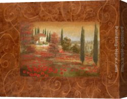 Tuscany Canvas Paintings - Fields of Tuscany I by Vivian Flasch