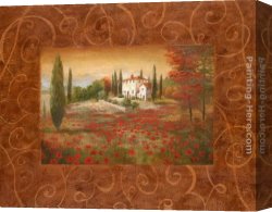 Tuscany Canvas Paintings - Fields of Tuscany II by Vivian Flasch