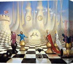 Vladimir Kush Canvas Paintings - Chess Art by Vladimir Kush