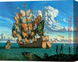 Departure Canvas Paintings - Departure of The Winged Ship by Vladimir Kush