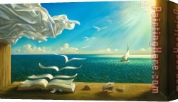 Vladimir Kush Canvas Paintings - Diary of Discoveries by Vladimir Kush