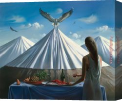 Lunch Canvas Paintings - Invite for Lunch by Vladimir Kush