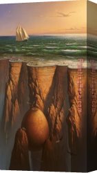 Vladimir Kush Canvas Paintings - Journey Along The Edge of The Earth by Vladimir Kush