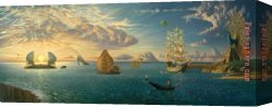 Almost Heaven Canvas Paintings - Mythology of The Oceans And Heavens by Vladimir Kush