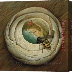 Nest Canvas Paintings - One Flew Over Wasps Nest by Vladimir Kush
