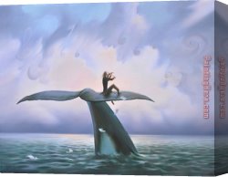 Plays Canvas Paintings - Play for The Ocean by Vladimir Kush