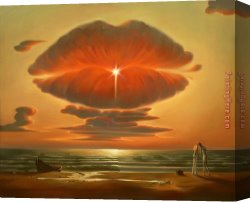 Farewell Kiss Canvas Paintings - The Farewell Kiss by Vladimir Kush