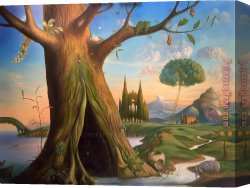 Vladimir Kush Canvas Paintings - Tree of Life by Vladimir Kush