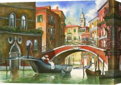 Venetian Canvas Paintings - Venetian Season by Vladimir Kush