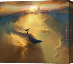 Vladimir Kush Canvas Paintings - Whale by Vladimir Kush