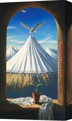The Discovery of Moses Canvas Paintings - Window to Discovery by Vladimir Kush