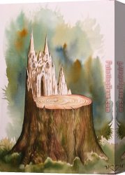 Stone Canvas Paintings - Wood And Stone by Vladimir Kush