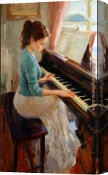 Piano Canvas Paintings - Familiar Melody by Vladimir Volegov