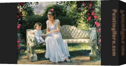 Reading a Book Canvas Paintings - first reading by Vladimir Volegov