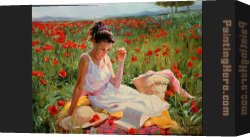 Poppies of Toscano I Canvas Paintings - in poppies by Vladimir Volegov