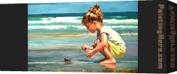 Volegov Canvas Paintings - meeting with a crab by Vladimir Volegov