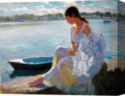 An English River in Autumn Canvas Paintings - River of Dreams by Vladimir Volegov