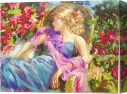 Volegov Canvas Paintings - Sun Drenched Garden by Vladimir Volegov