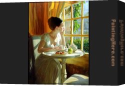 Sunny Canvas Paintings - sunny breakfast by Vladimir Volegov