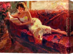 Volegov Canvas Paintings - The Red Couch by Vladimir Volegov