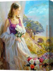 Springtime Canvas Paintings - Thoughts of Springtime by Vladimir Volegov