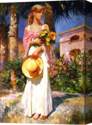 Yellow Canvas Paintings - Yellow Bouquet by Vladimir Volegov