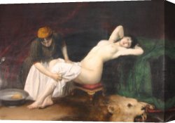 Design for The Grande Galerie in The Louvre Canvas Paintings - La grande Iza by Vlaho Bukovac