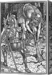 King's Canvas Paintings - King Arthur and the Giant, Book I canto VIII by Walter Crane