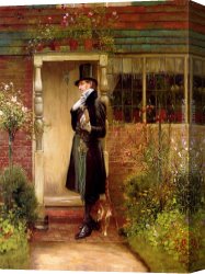 Walter Canvas Paintings - The Suitor by Walter-Dendy Sadler