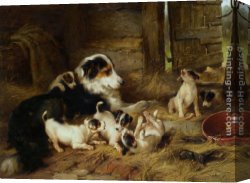 The Foster Mother Canvas Paintings - The Foster Mother by Walter Hunt