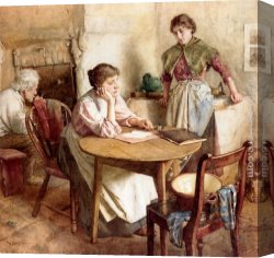 Distant Thoughts Canvas Paintings - Thoughts Far Away by Walter Langley