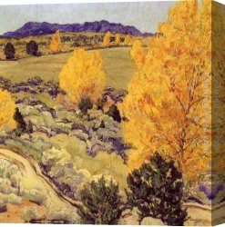 Ufer Canvas Paintings - Panoramic Landscape by Walter Ufer