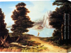 Landscape with a Lake Canvas Paintings - Landscape With A Lake by Washington Allston