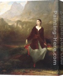 Spanish Canvas Paintings - The Spanish Girl in Reverie by Washington Allston
