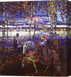 Wassily Kandinsky Canvas Paintings - Couple Riding by Wassily Kandinsky