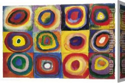 Farbstudie Quadrate Canvas Paintings - Farbstudie Quadrate by Wassily Kandinsky