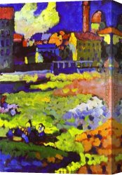 Wassily Kandinsky Canvas Paintings - Munich Schwabing With The Church Of St Ursula by Wassily Kandinsky