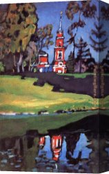 Wassily Kandinsky Canvas Paintings - Red Church by Wassily Kandinsky