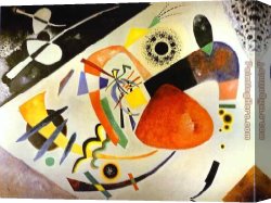Wassily Kandinsky Canvas Paintings - Red Spot II by Wassily Kandinsky