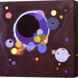 Red Circles II Canvas Paintings - Several Circles by Wassily Kandinsky