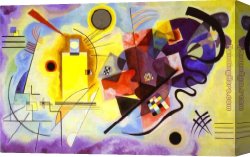 Red Circles II Canvas Paintings - Yellow Red Blue by Wassily Kandinsky