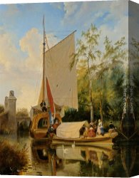 Party Canvas Paintings - The Boating Party by Wijnandus Johannes Josephus Nuyen