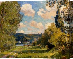 Port of Valencia Canvas Paintings - Vieux Port Sur La Seine, Normandy by Wilfred Gabriel de Glehn