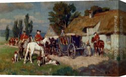 The Hunting Party Canvas Paintings - A Hunting Party Ready For The Off by Wilhelm Velten