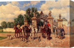 Departure Canvas Paintings - The Departure by Wilhelm Velten